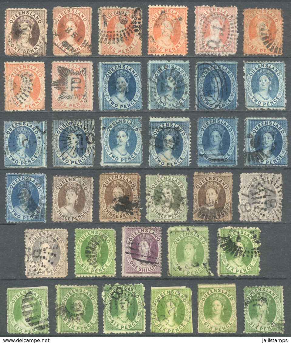 AUSTRALIA: Interesting Lot Of Classic Stamps, Some With Small Defects, Others Of Fine To VF Quality. Good Range Of Color - Gebruikt