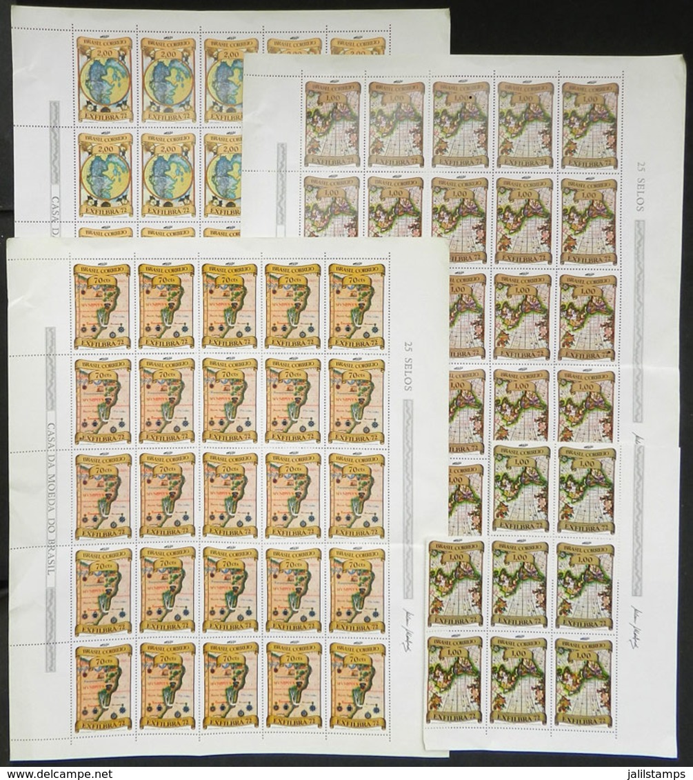 BRAZIL: RHM.C-749 + C-750 + C-752 In Complete Sheets Of 25 Stamps Each + C-751 In Block Of 8 Examples, MNH (issued Witho - Sonstige & Ohne Zuordnung