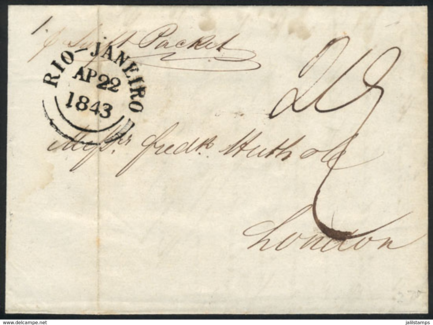 BRAZIL: Entire Letter Sent From Rio De Janeiro To London By British Mail, With Datestamp Of The British Postal Agency Fo - Sonstige & Ohne Zuordnung