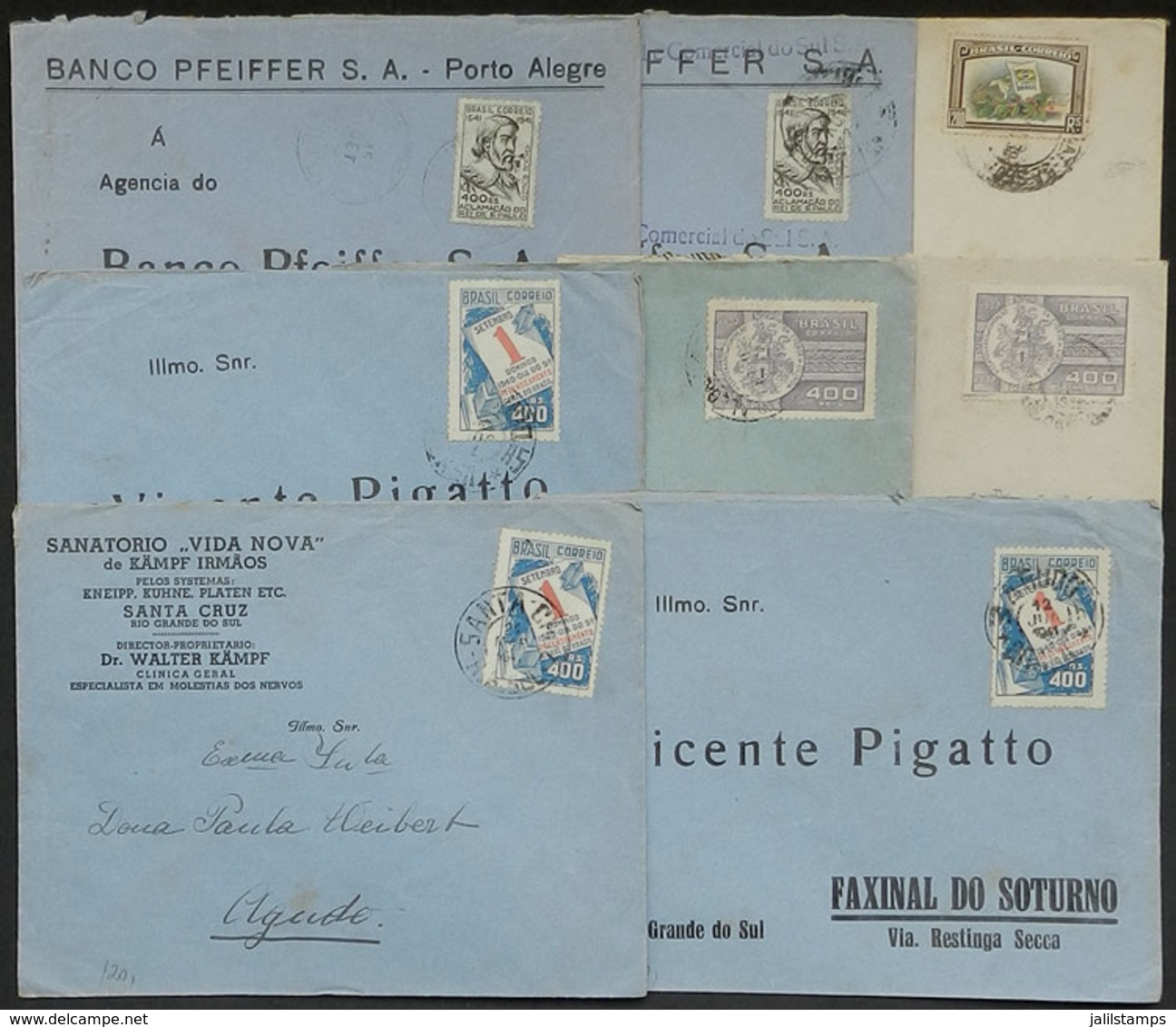 BRAZIL: 8 Covers Posted Between 1938 And 1941, All Franked With Commemorative Stamps Used ALONE, VF Quality, RHM Catalog - Other & Unclassified