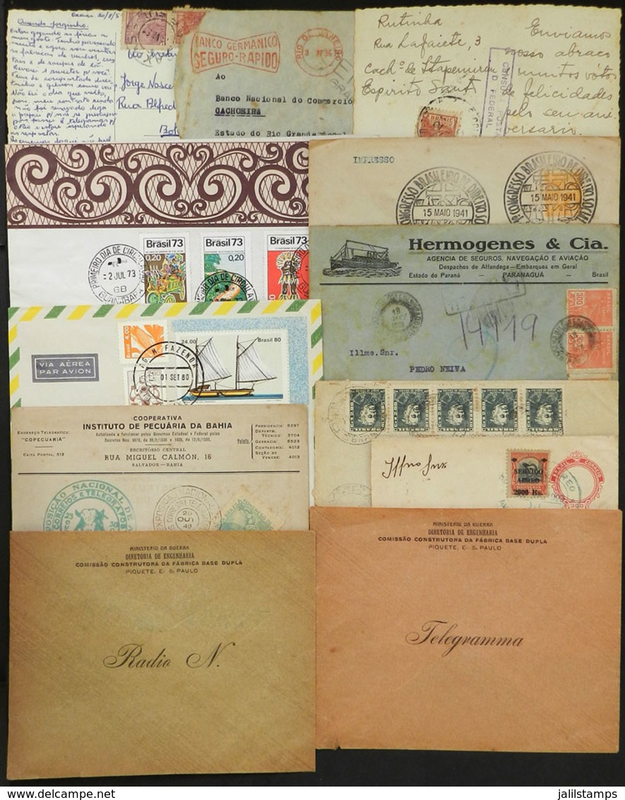 BRAZIL: Lot Of 18 Varied Items, Including Several Interesting Covers, Mixed Quality (some Of VF Quality), Good Opportuni - Andere & Zonder Classificatie