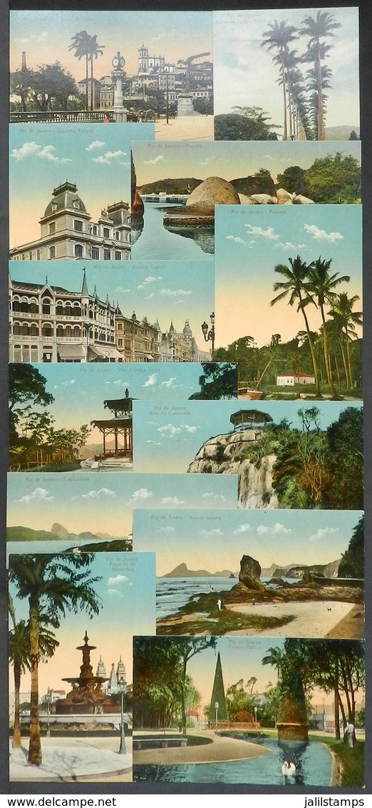 BRAZIL: RIO DE JANEIRO: 12 Postcards With Very Good Views, Ed.Papelaria Botelho, Circa 1910, Unsued, Superb, Rare In Suc - Other & Unclassified