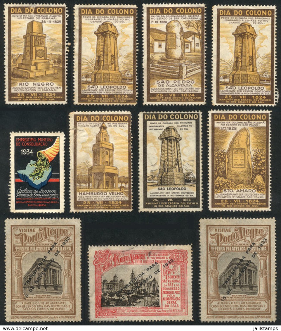 BRAZIL: 11 Old Cinderellas, Very Nice, Mint Without Gum, Almost All Of Fine Quality (one With Minor Fault), Low Start! - Andere & Zonder Classificatie