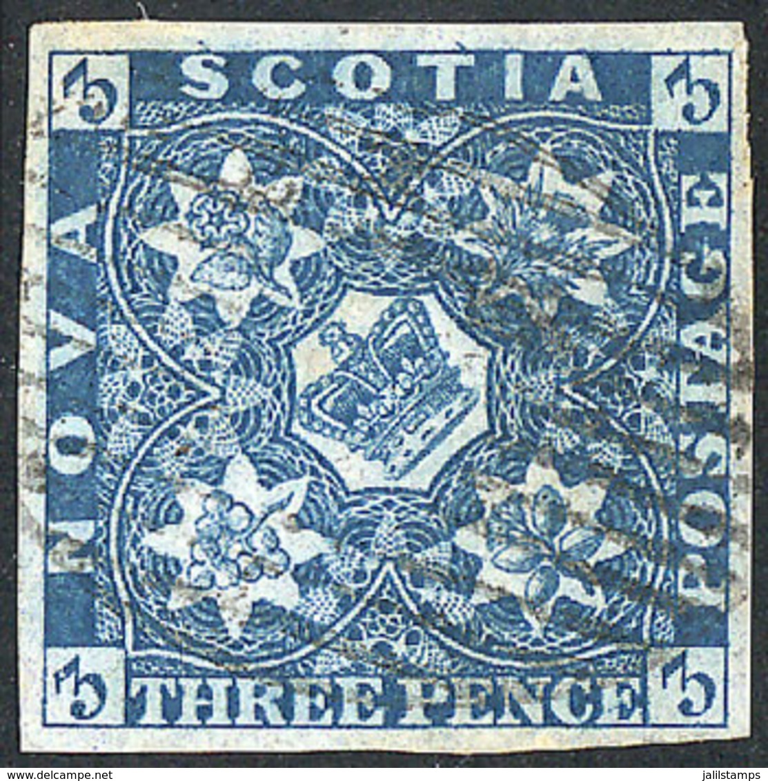 CANADA: Sc.2b, 3p. Dull Blue, Wide Margins, Used, VF Quality, Catalog Value US$275. - Gebraucht