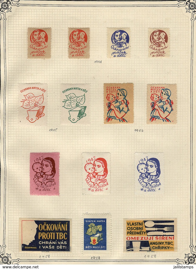 CZECHOSLOVAKIA: FIGHT AGAINST TUBERCULOSIS: Old Collection On Album Pages With More Than 70 Cinderellas Issued Between C - Andere & Zonder Classificatie