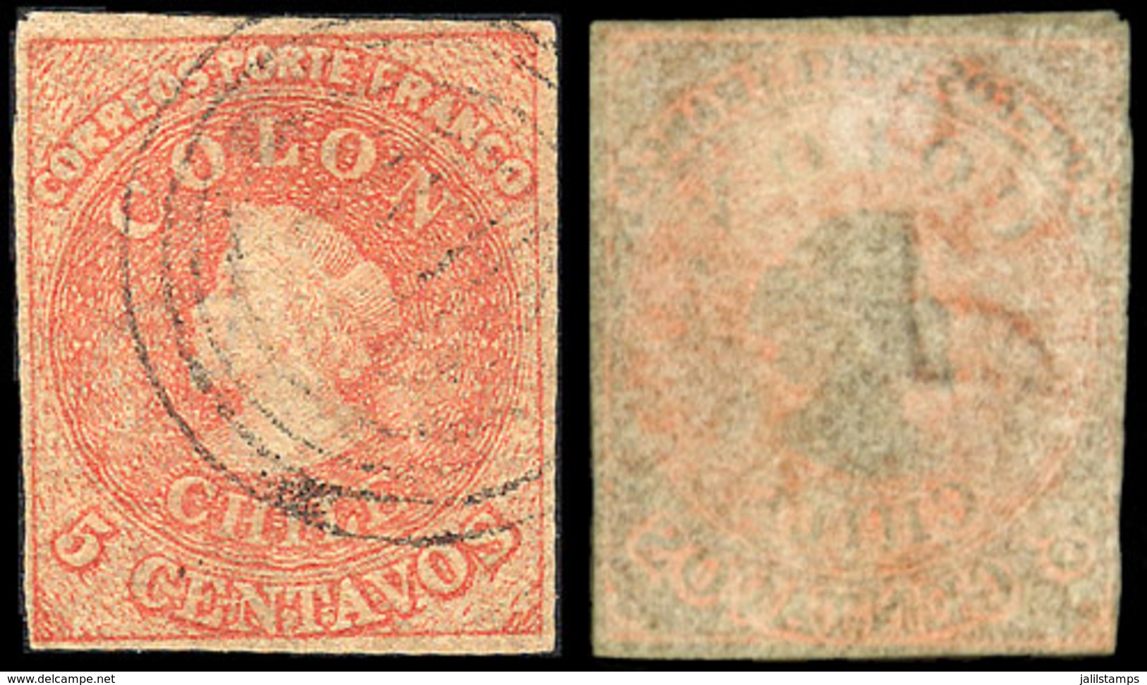 CHILE: Sc.14, With INVERTED WATERMARK Variety, Very Nice Example! - Chile