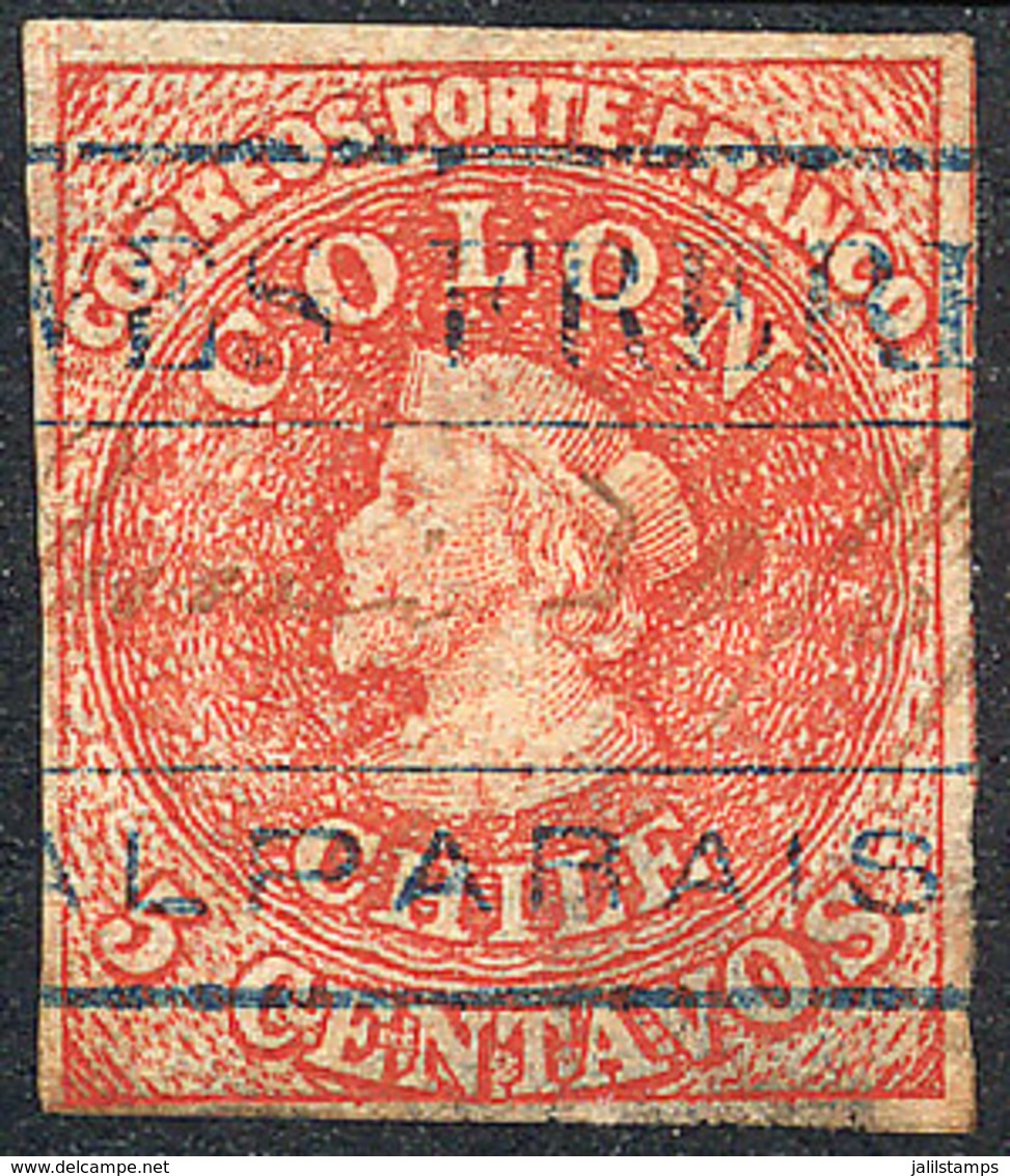 CHILE: Sc.14, With INVERTED WATERMARK Variety, Small Thin On Reverse, Very Good Front! - Chile