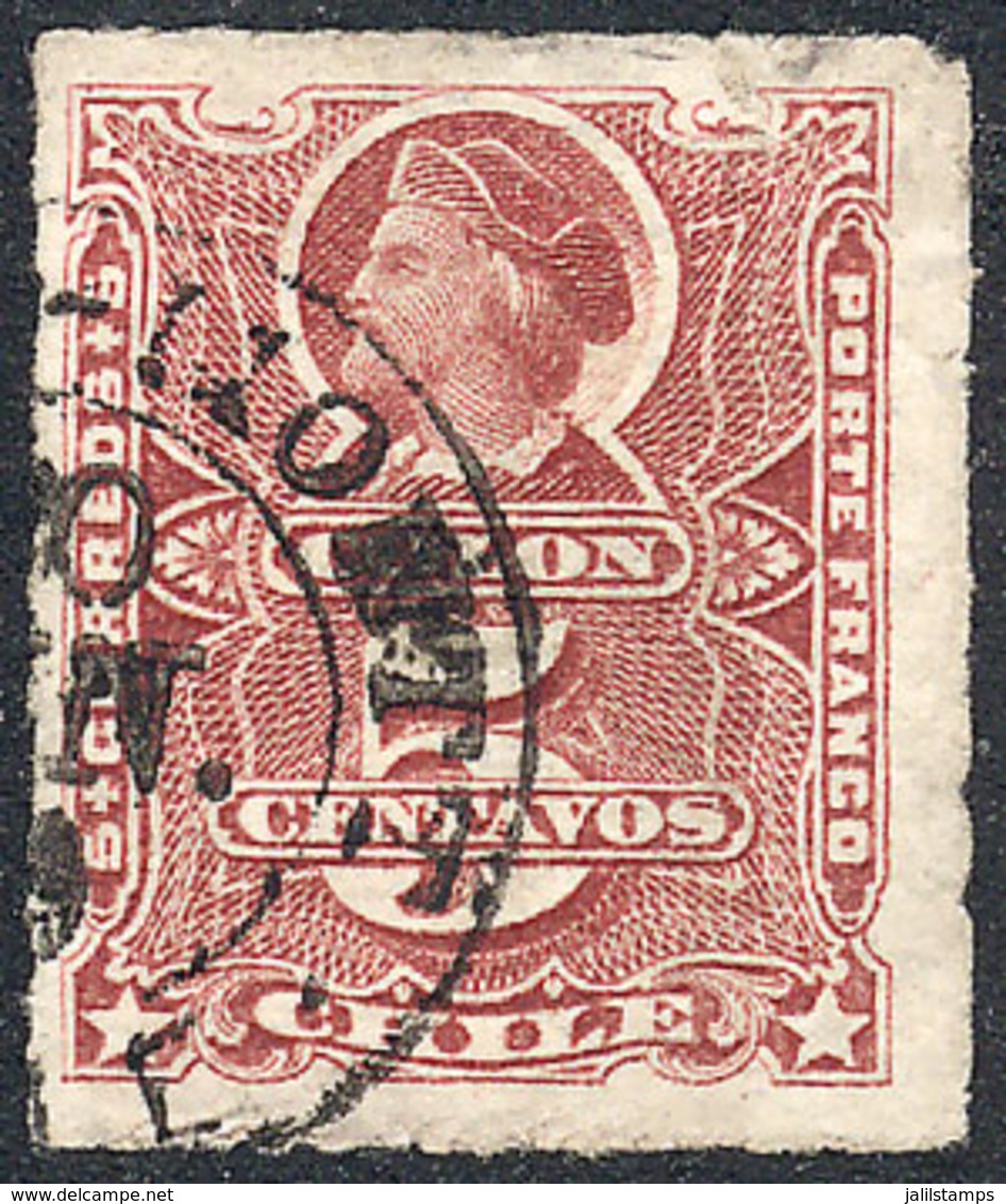 CHILE: Sc.27, With Datestamp Of PUERTO MONTT, Very Fine Quality, Scarce! - Chili