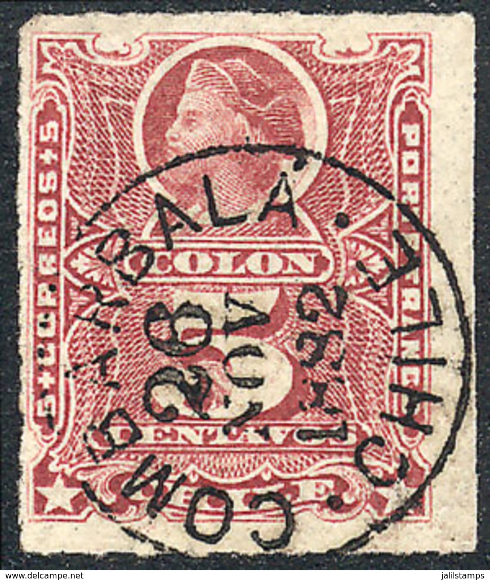 CHILE: Sc.27, With Datestamp Of COMBARBALA, Rare, VF Quality! - Chili