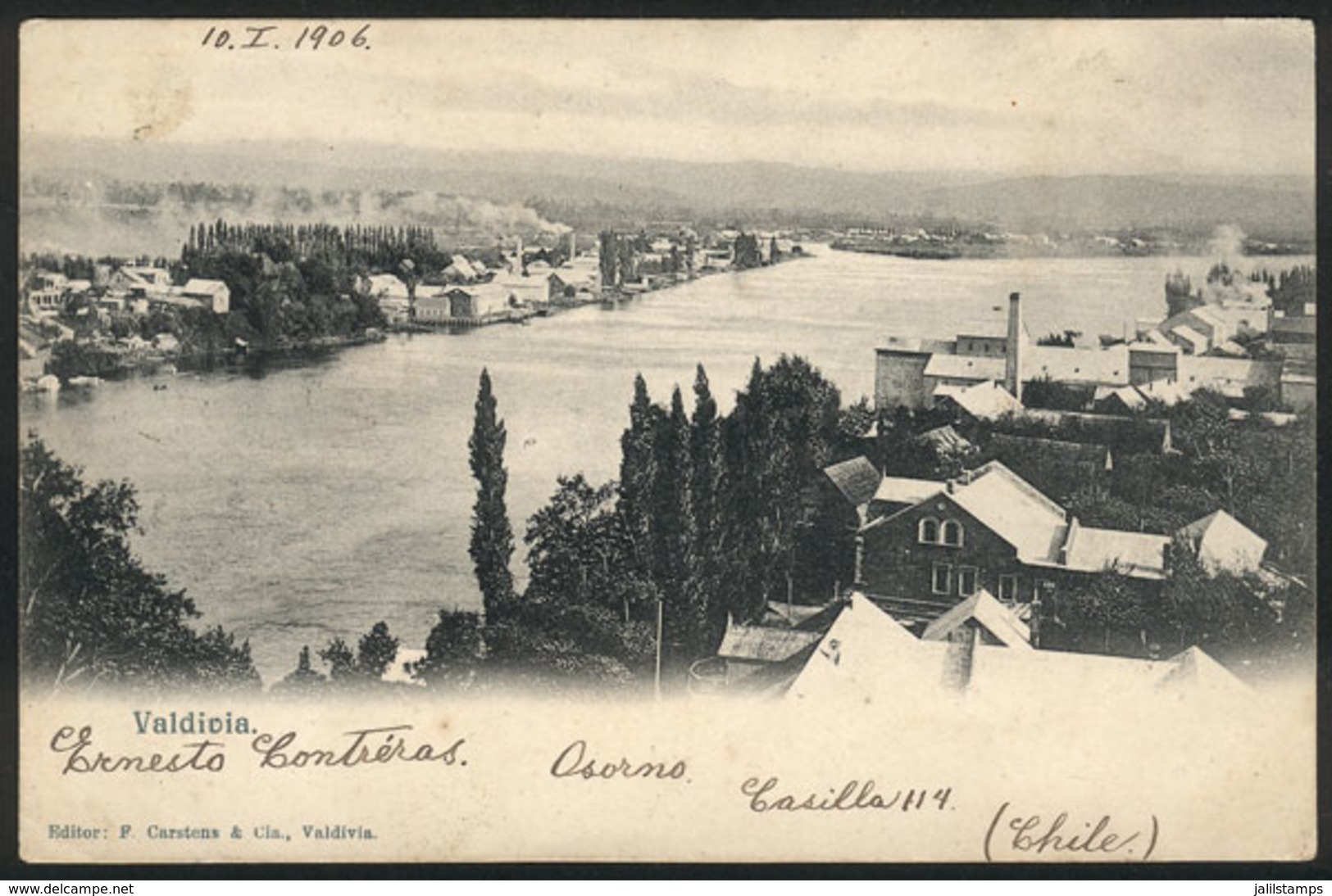 CHILE: VALDIVIA: General View, Ed. Carstens, Dated 1906, Fine Quality - Cile