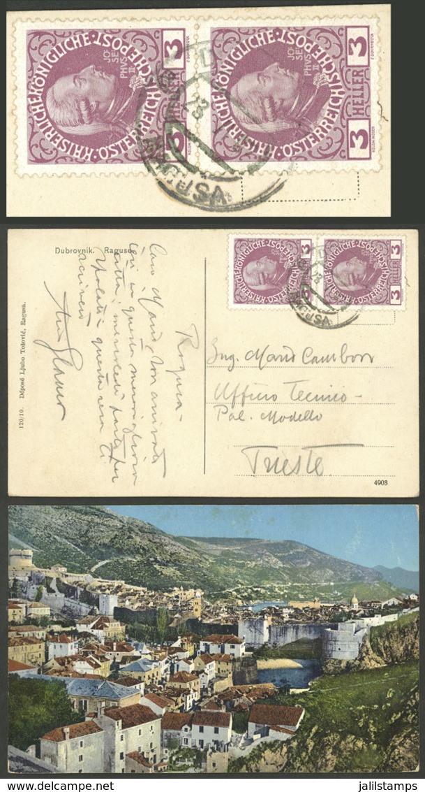 CROATIA: PC With View Of Dubrovnik And Ragusa, Sent To Trieste On 23/JUN/1907 With Austrian Franking, VF Quality! - Kroatië