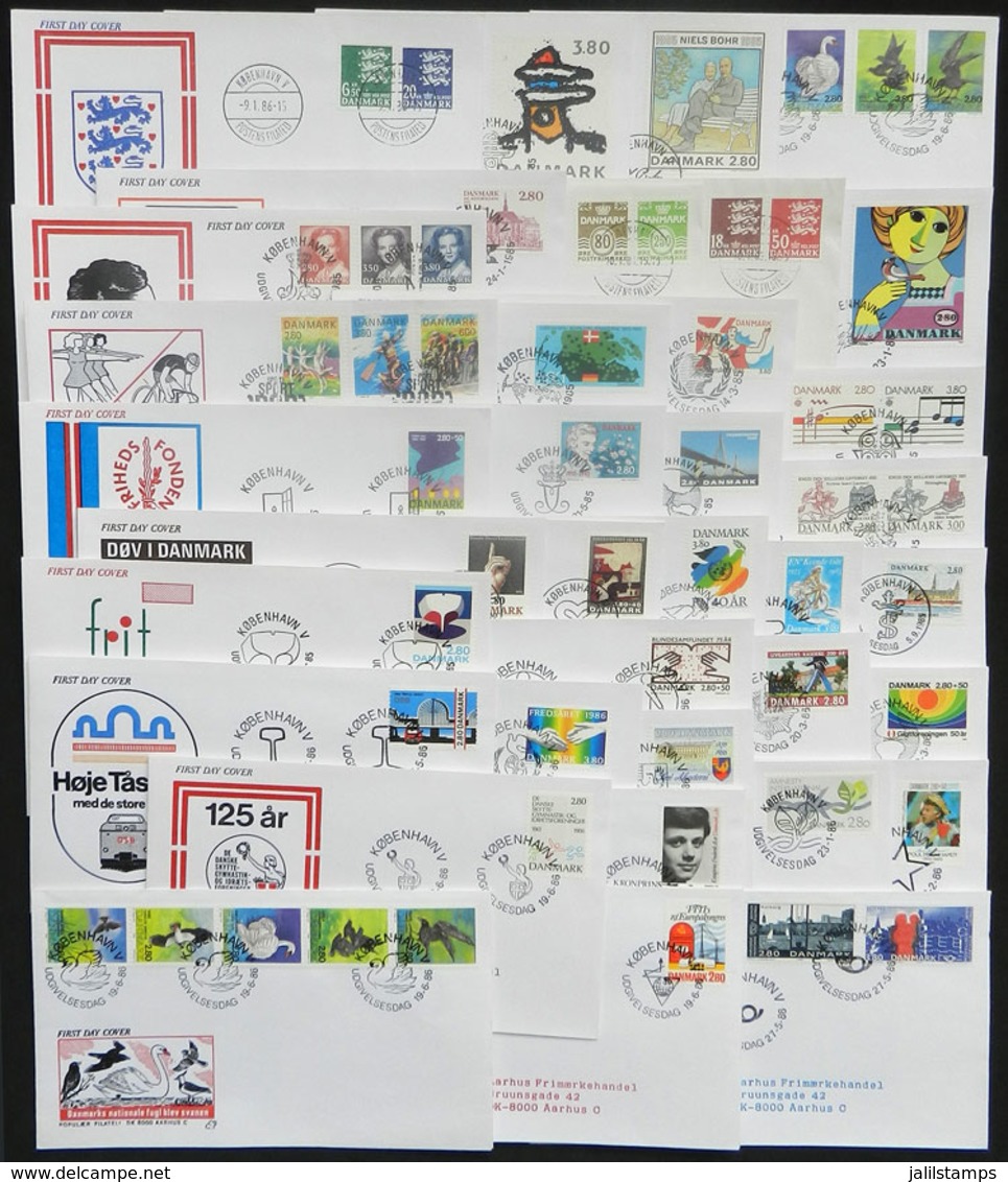 DENMARK: 44 FDC Covers Of The Years 1985/6, Very Thematic, Excellent Quality! - Other & Unclassified