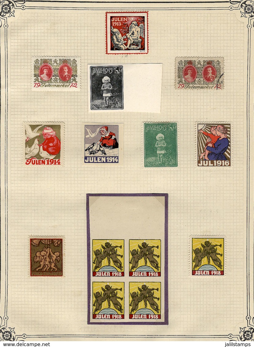 DENMARK: FIGHT AGAINST TUBERCULOSIS: Old Collection On Album Pages With More Than 1,100 Cinderellas Issued Between Circa - Sonstige & Ohne Zuordnung
