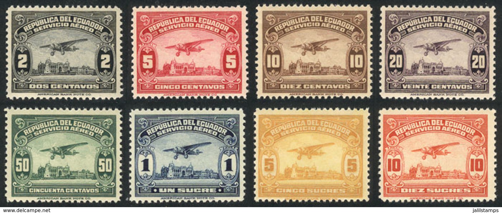 ECUADOR: Sc.C8/C15, 1929 Cmpl. Set Of 8 Values, MNH, Excellent Quality! - Ecuador