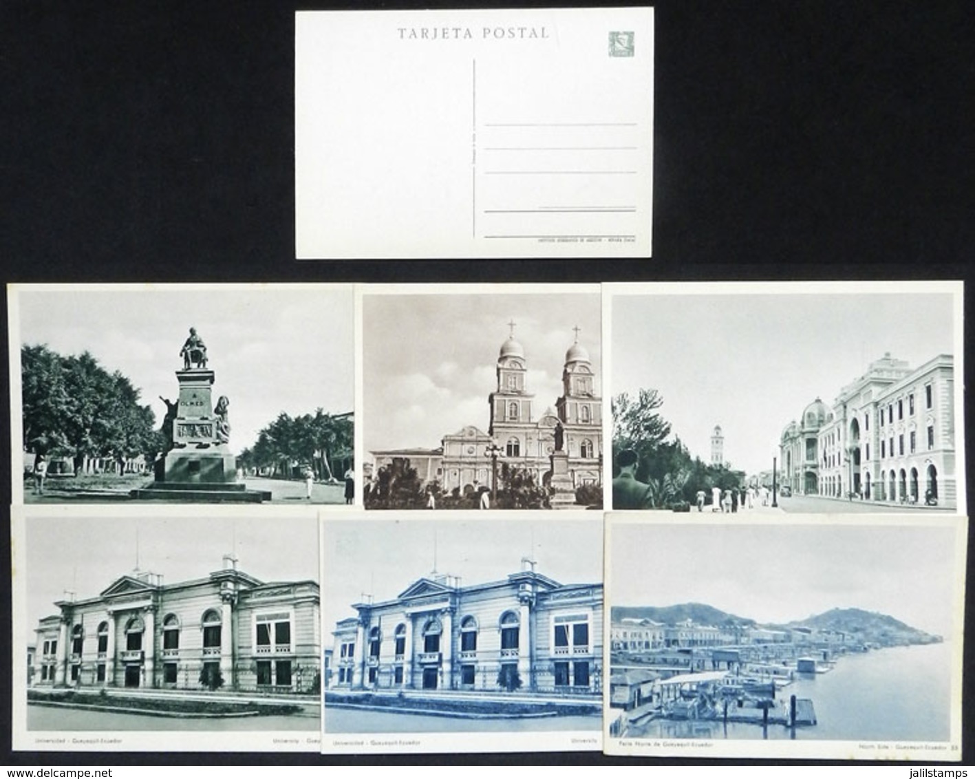 ECUADOR: 7 Postal Cards Of 15c. With Printed Illustrations On Back, All Different And Of Excellent Quality, VERY THEMATI - Ecuador