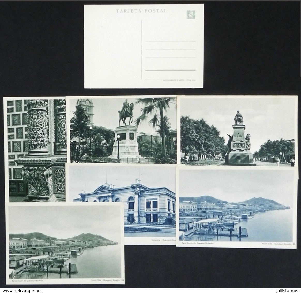 ECUADOR: 7 Postal Cards Of 15c. With Printed Illustrations On Back, All Different And Of Excellent Quality, VERY THEMATI - Ecuador