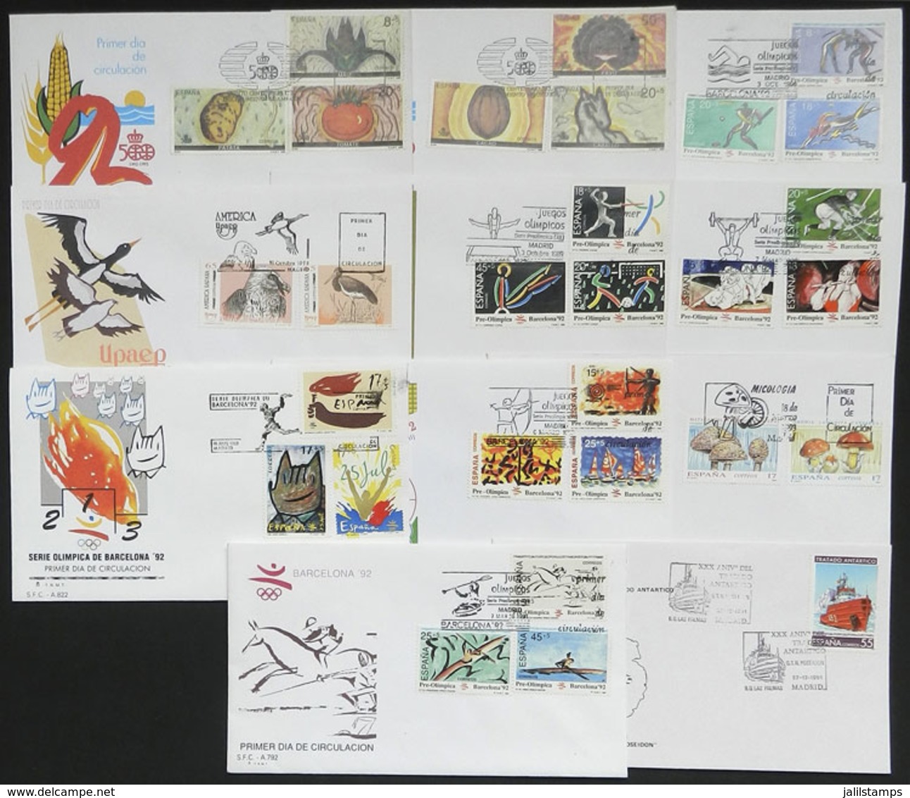 SPAIN: Over 100 FDC Covers Of Circa 1989 To 1993, VERY THEMATIC, VF Quality! - Sonstige & Ohne Zuordnung