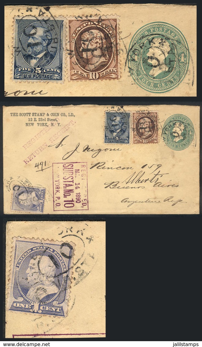 UNITED STATES: 4c. Stationery Envelope + Additional Postage (total 20c.) Paying The Rate Of A Registered Letter With AR, - Sonstige & Ohne Zuordnung
