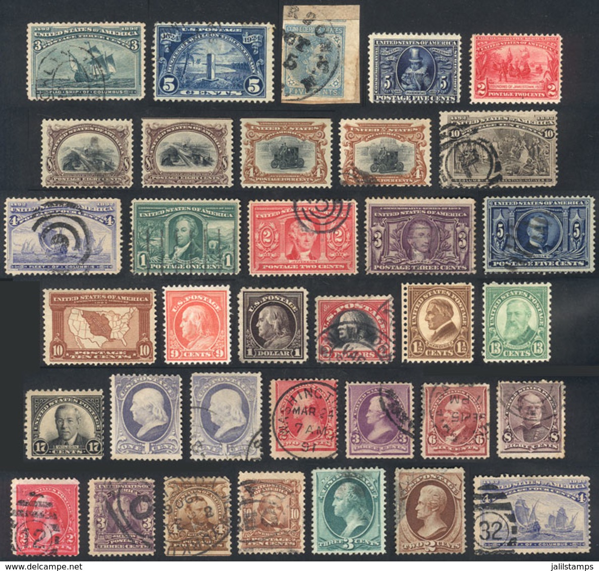 UNITES STATES: Lot Of Old Stamps, Used And Mint (most With Gum), Fine General Quality, I Estimate A Scott Catalog Value  - Otros & Sin Clasificación