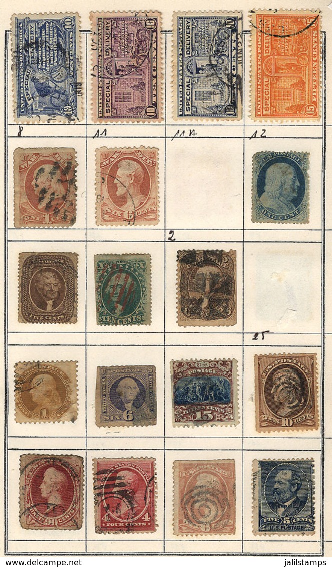 UNITED STATES: Approvals Book With Many Interesting Stamps, All Genuine Except For The Newspaper Stamps (all With "facsi - Other & Unclassified