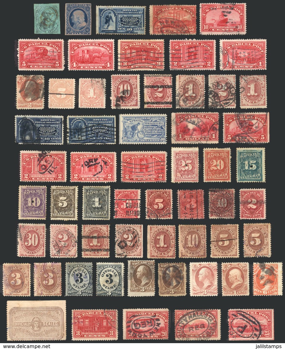 UNITES STATES: BACK OF THE BOOK: Interesting Lot Of Old Stamps, Including Special Delivery Stamps, Postage Dues, Officia - Other & Unclassified