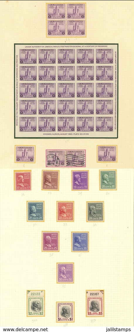 UNITED STATES: Old Volume Of A Very Neat Collection Mounted In Album With Stamps Issued Between Circa 1930 And 1939, Inc - Other & Unclassified