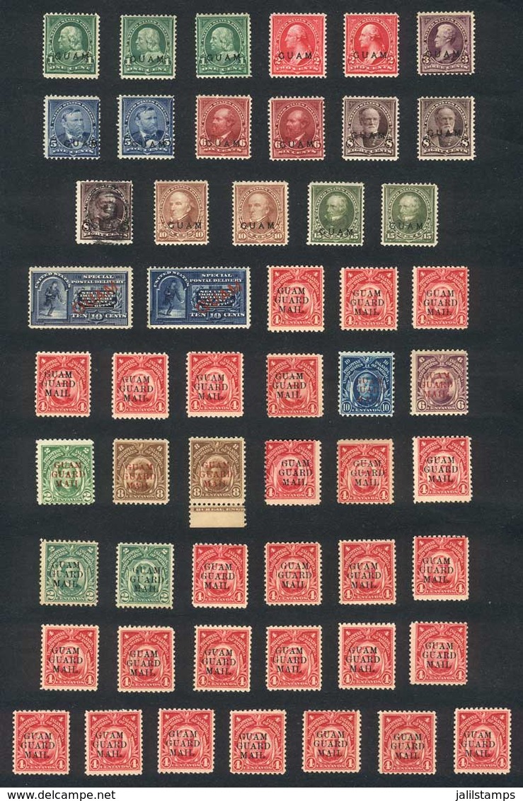 UNITED STATES - GUAM: Lot Of 18 Mint Stamps (one Is Used) With Original Gum, Fine To VF Quality, Very Interesting, Scott - Guam