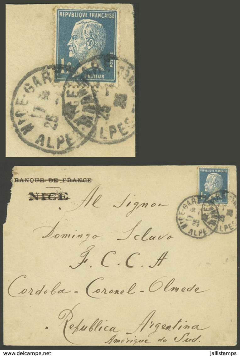 FRANCE: Cover Sent From Nice To Argentina On 17/JA/1925 Franked By Yv.179 ALONE, Arrival Backstamp, Very Nice! - Otros & Sin Clasificación