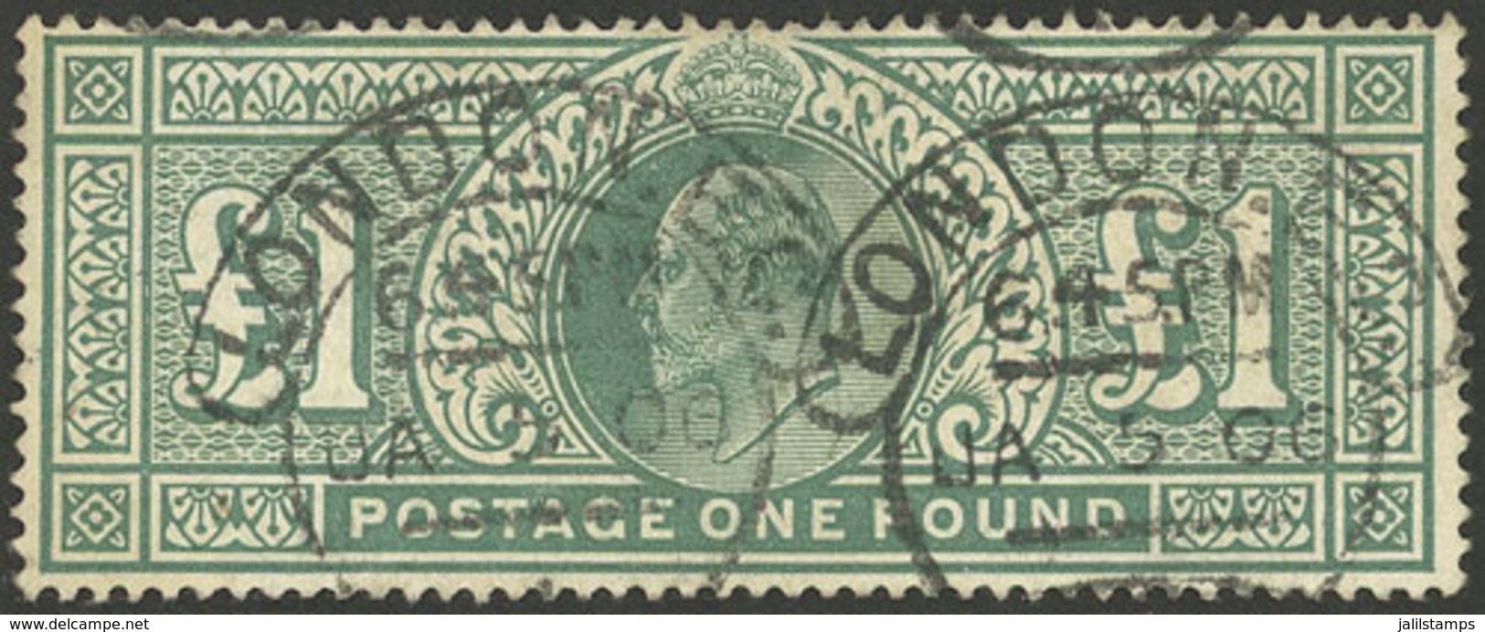 GREAT BRITAIN: Sc.142, 1902/11 Edward VII 1£ Used, With Minor Faults On Back, Excellent Front, Low Start! - Otros & Sin Clasificación