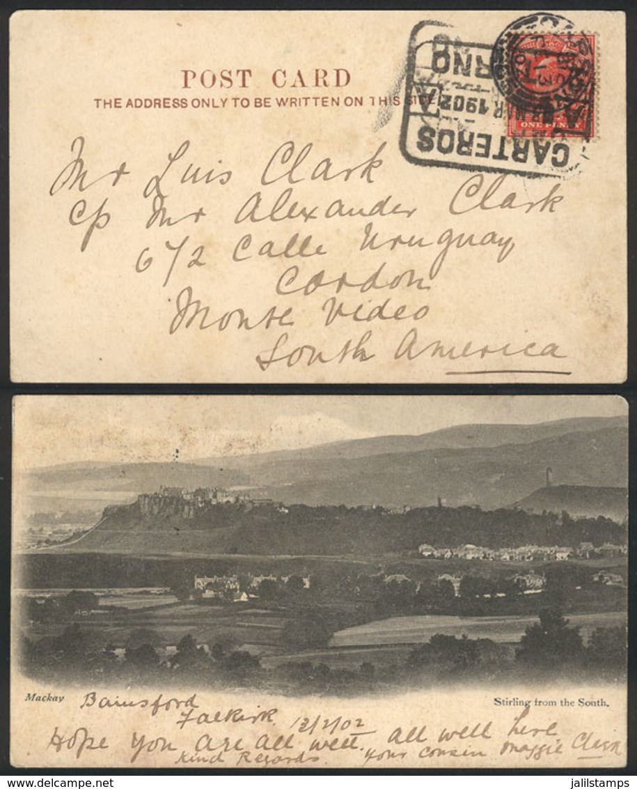 GREAT BRITAIN: Postcard With View Of "Mackay, Stirling From The South", Franked With 1p. And Sent To URUGUAY On 13/FE/19 - Sonstige & Ohne Zuordnung