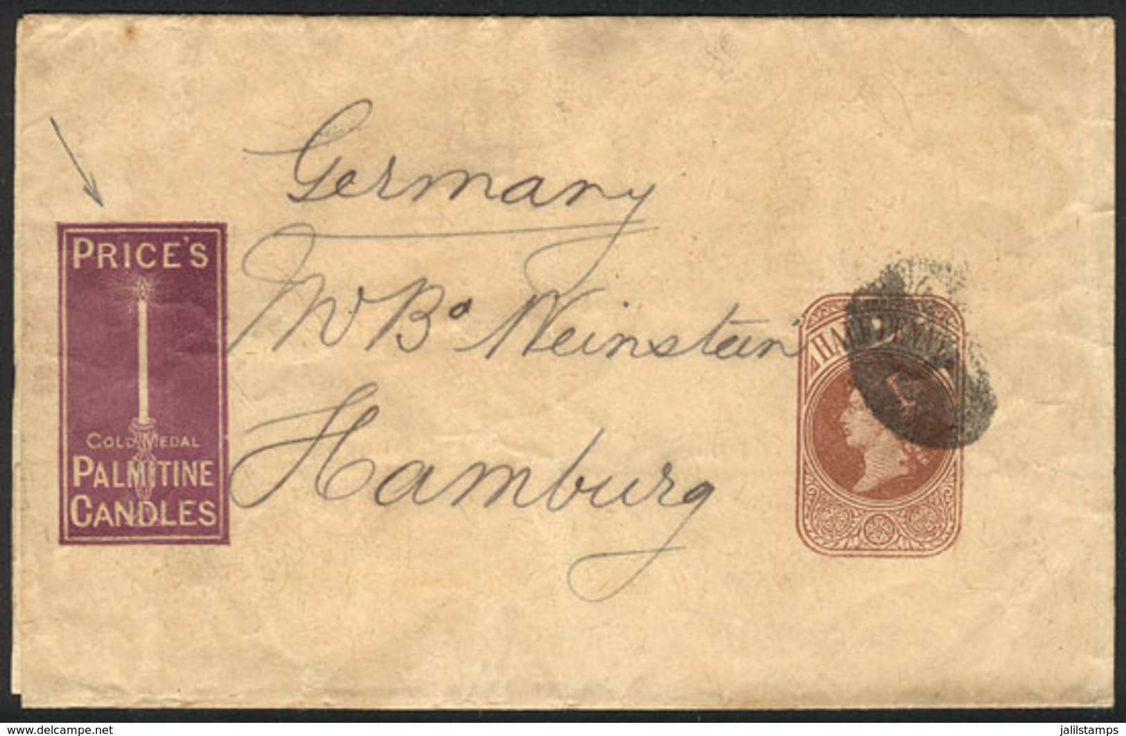 GREAT BRITAIN: ½p. Wrapper Sent To Hamburg, With An Attractive Advertising For Price's CANDLES, VF Quality! - Otros & Sin Clasificación