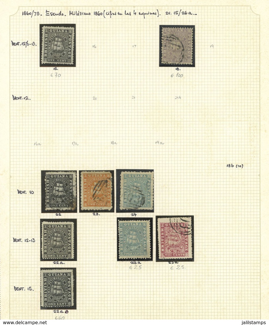 BRITISH GUIANA: Collection On Album Pages, With Used Or Mint Stamps (they Can Be Without Gum, Many MNH), Including Sever - Guyana Britannica (...-1966)