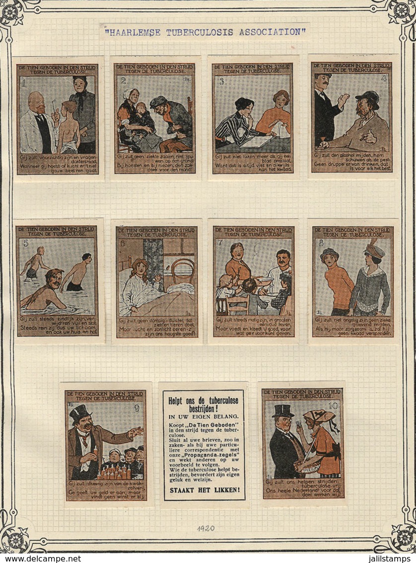 NETHERLANDS: FIGHT AGAINST TUBERCULOSIS: Old Collection On Album Pages With About 470 Cinderellas Issued Between Circa 1 - Andere & Zonder Classificatie