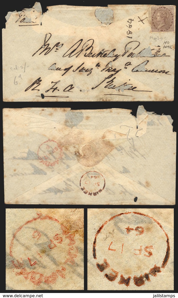 BRITISH INDIA: Cover Used In The Year 1864, Minor Defects, Interesting! - Otros & Sin Clasificación