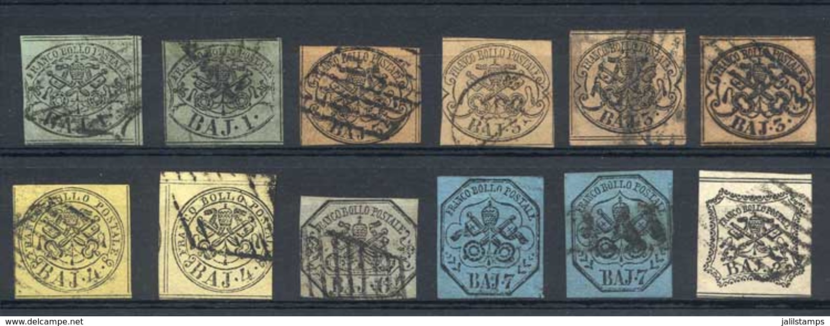 ITALY: Sc.2 + 2a + 4 + 4b + 4c + 4g + 5 + 5a + 7 + 8 X2 + 9, Used, Fine Quality, Catalog Value US$895. - Kerkelijke Staten