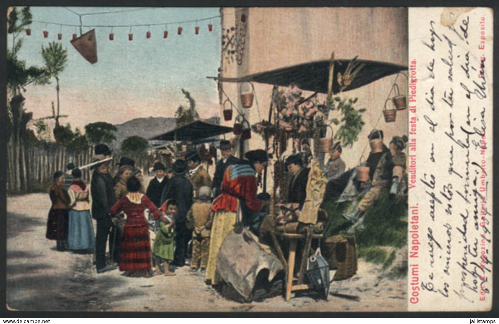 ITALY: Napoli Types: Street Vendors, Festa Di Piedigrotta, Ed.Ragozino, Used In Uruguay JUN/1904, VF Quality! - Sonstige & Ohne Zuordnung