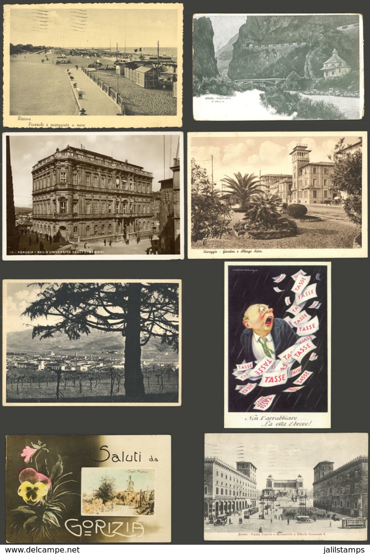 ITALY: Over 80 Postcards With Very Nice Views Of Varied Towns, Many Very Small. Several Are Used, Very Fine General Qual - Andere & Zonder Classificatie