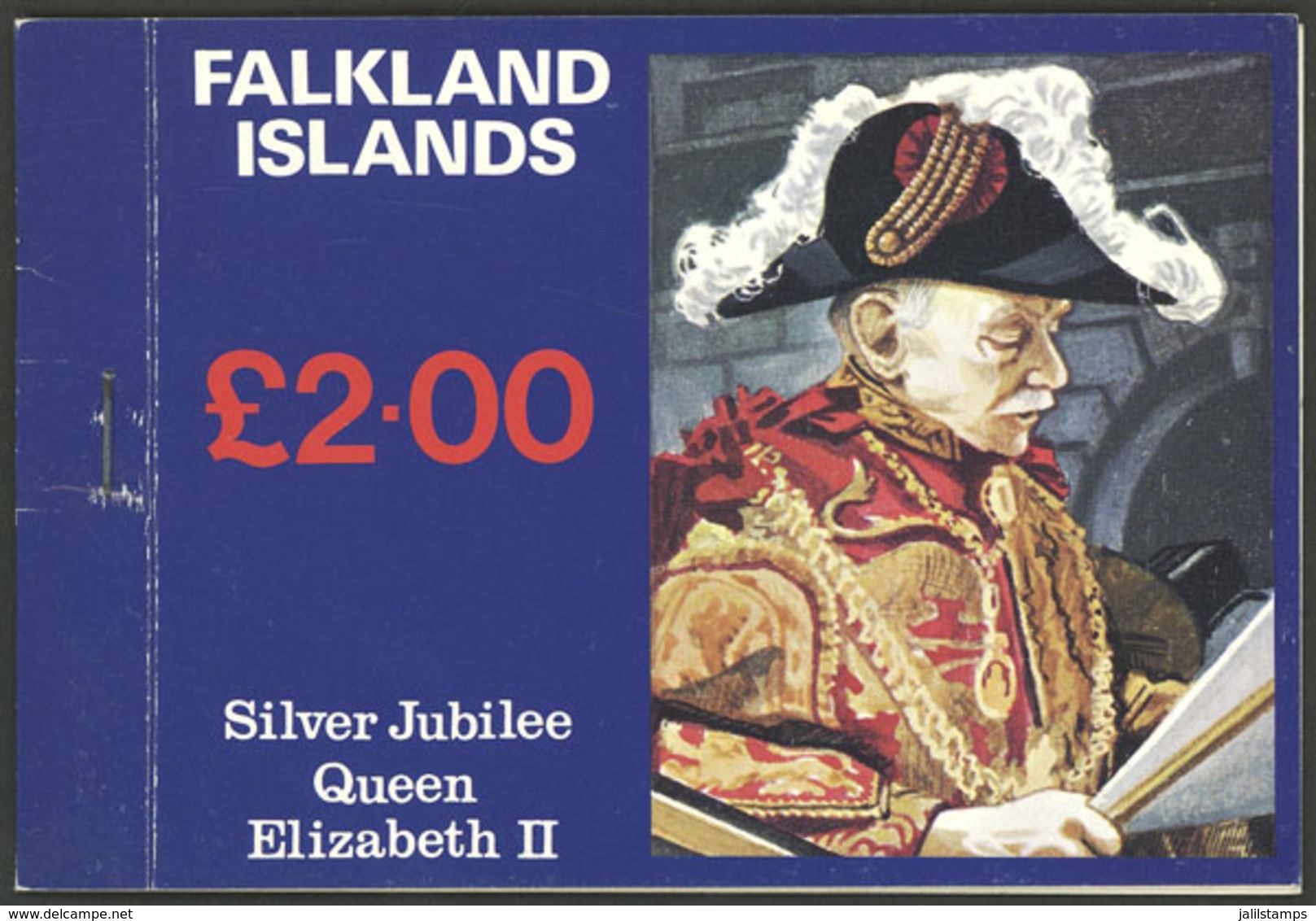 FALKLAND ISLANDS/MALVINAS: Sc.254a/256a, 1977 Silver Jubilee Queen Elizabeth II, Complete Booklet With 3 Panes, VF Quali - Islas Malvinas