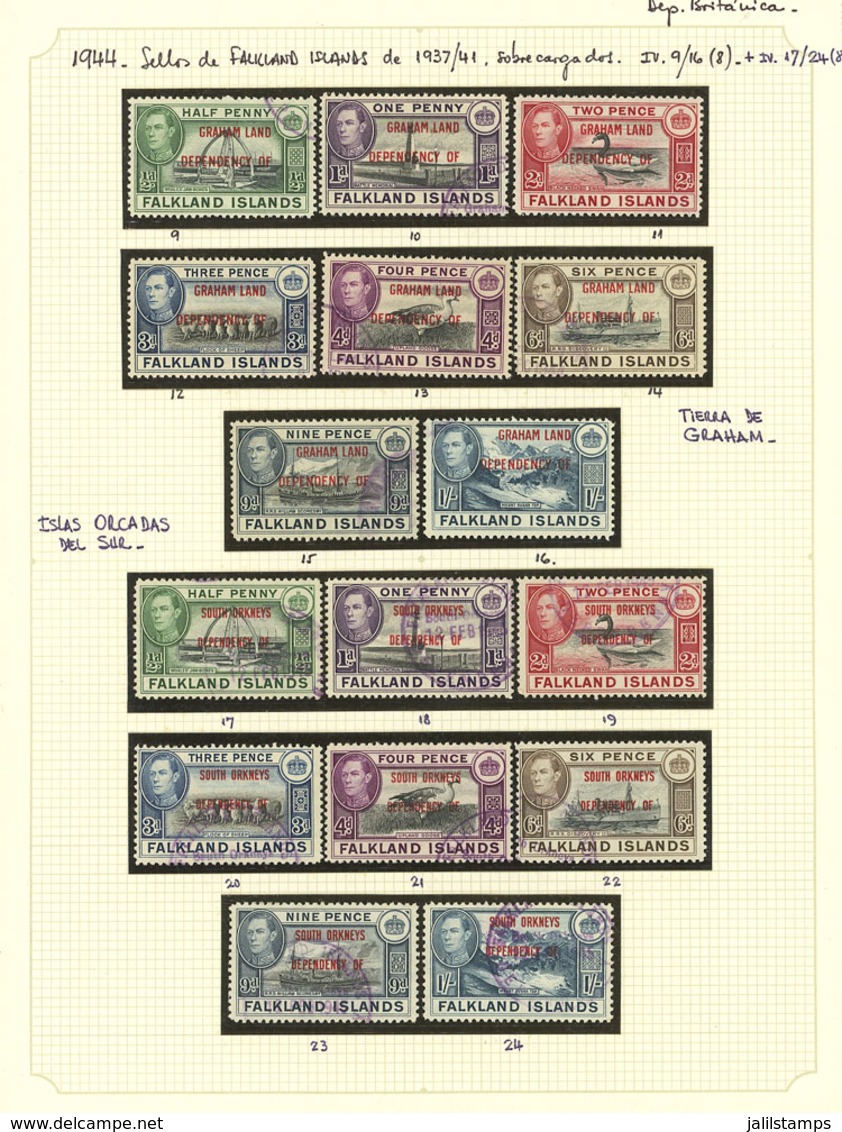 FALKLAND ISLANDS/MALVINAS: Collection On Album Pages, With Used Or Mint Stamps (they Can Be Without Gum, Many MNH), Incl - Falklandinseln