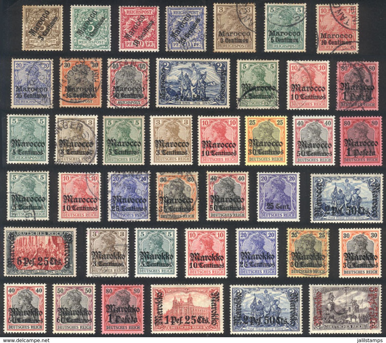 GERMAN MOROCCO: Interesting Lot Of Used Or Mint Stamps, Almost All Of Excellent Quality, Perfect To Start This Chapter O - Morocco (offices)