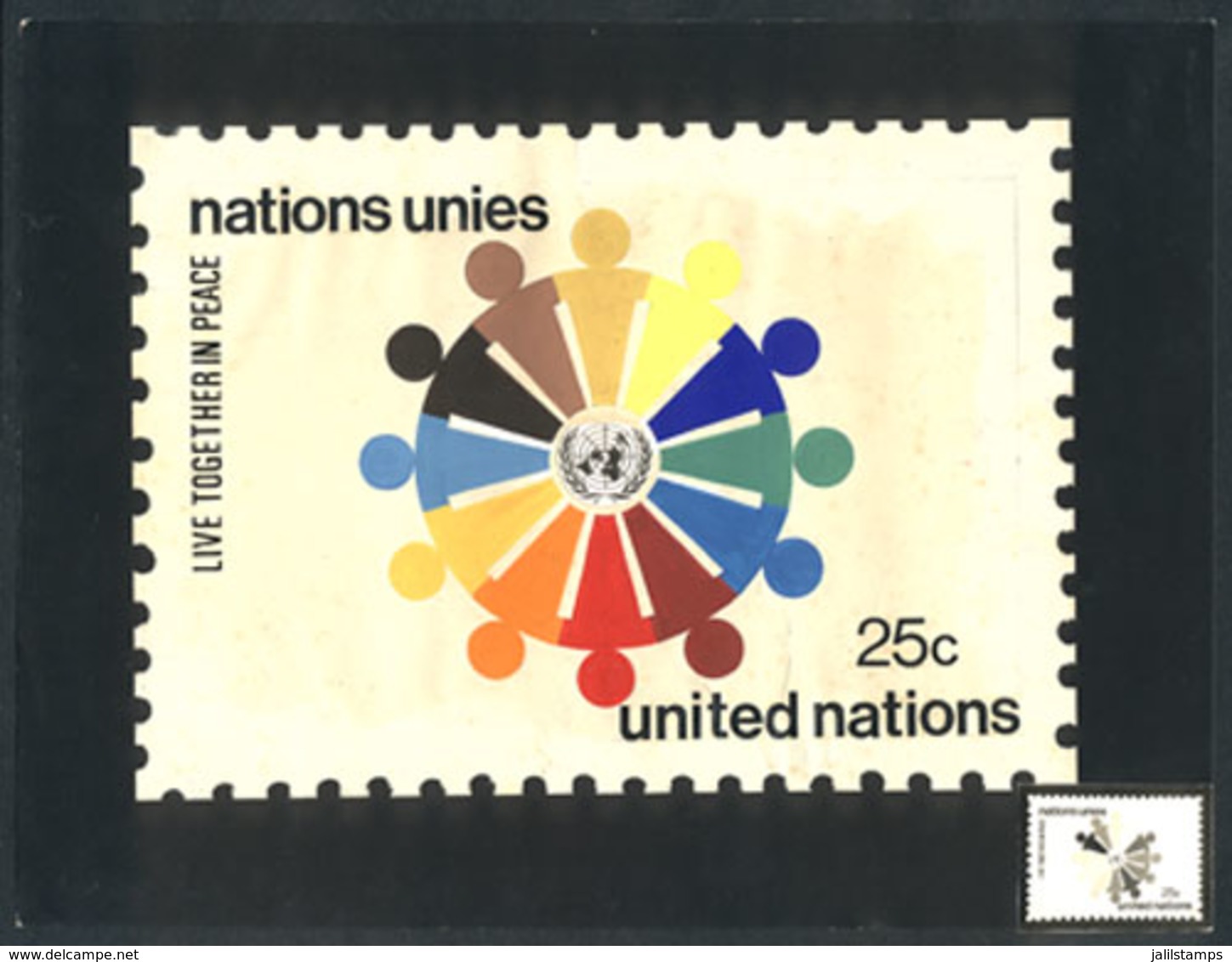 UNITED NATIONS - NEW YORK: Unadopted Artist Design (year 1978) For A Definitive Issue (25c. Stamp, Sc.292), Designed By  - Other & Unclassified