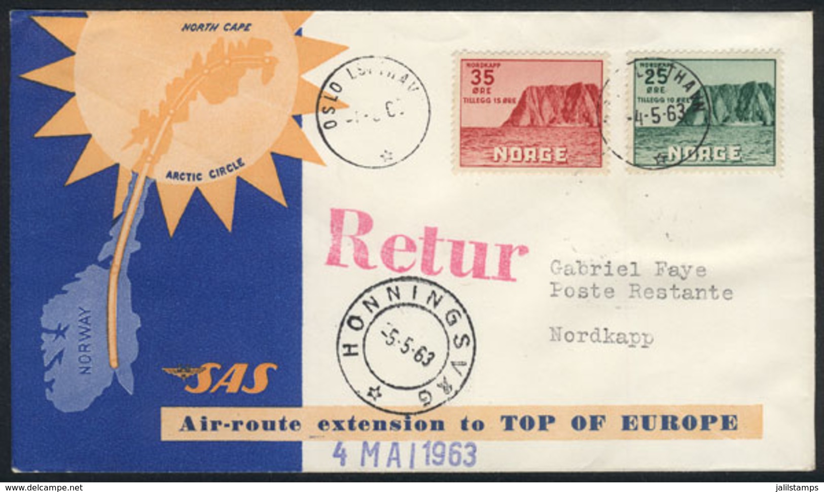 NORWAY: 1951 To 1975, 16 Corvers Or Cards Flown VIA THE NORTH POLE To Various Destinations (Alaska, Japan, USA Etc.), Fi - Andere & Zonder Classificatie