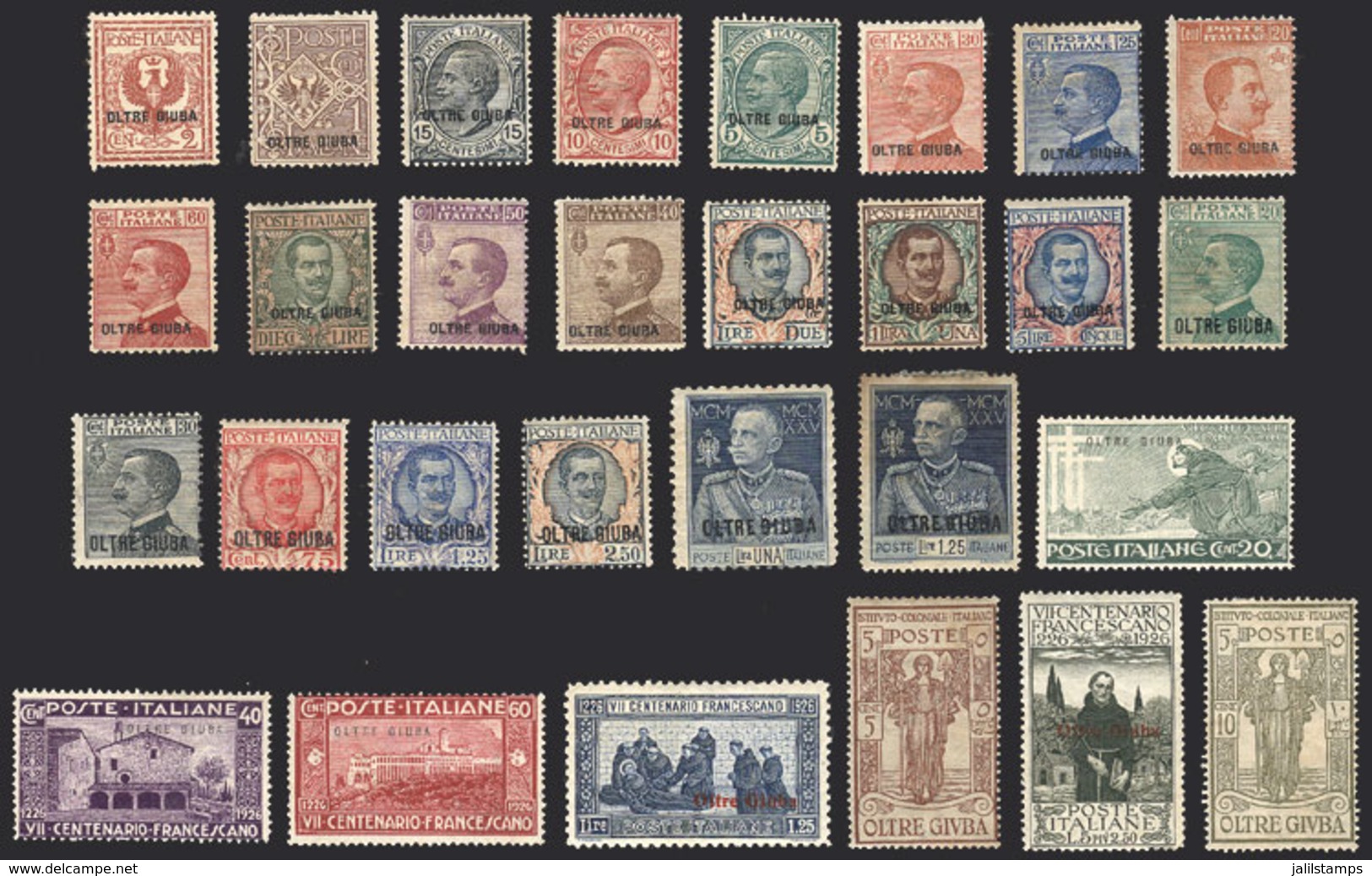 OLTRE GIUBA: Lot Of Interesting Stamps And Sets, Almost All With Defects (stained, They Will Have To Be Soaked And Mint  - Oltre Giuba