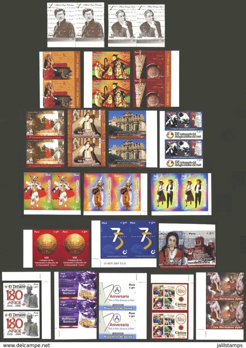 PERU: 20 IMPEROFRATE Pairs Of Stamps Issued In 2005/6, All MNH And Of Excellent Quality, VERY THEMATIC, Market Value US$ - Perú