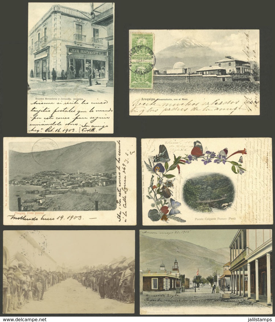 PERU: 19 Old Used Postcards, Almost All With Spectacular Views Of Towns (some Very Rare), Good Editors, VF General Quali - Peru