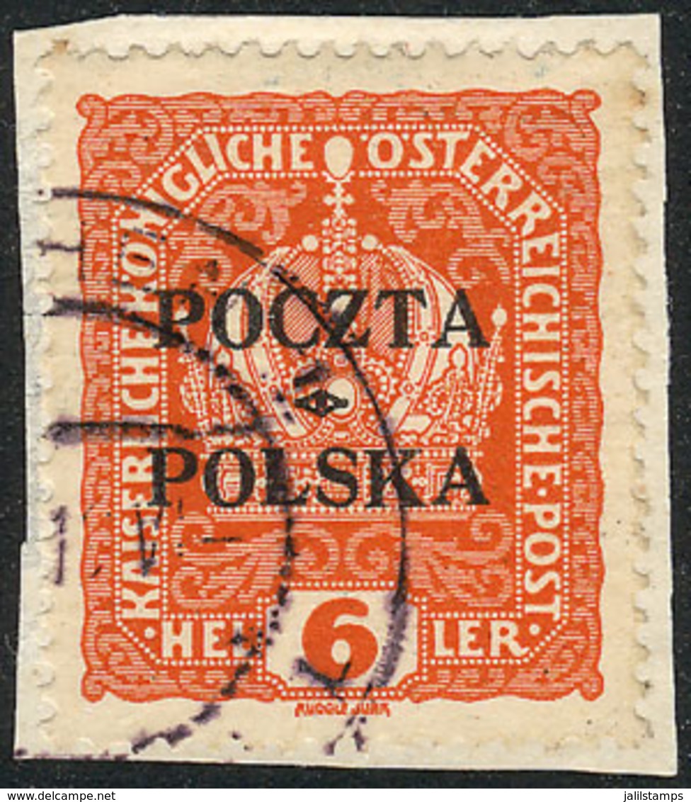 POLAND: Sc.43, Used On Fragment, VF Quality, With Guarantee Marks On Reverse, Catalog Value US$65. - Otros & Sin Clasificación