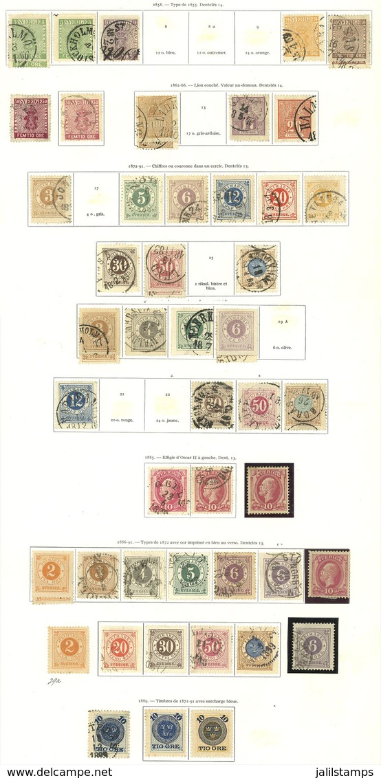 SWEDEN: Collection In Yvert Album Pages, With Many Good Values, Used Or Mint Lightly Hinged Stamps (a Few Can Be Without - Sonstige & Ohne Zuordnung