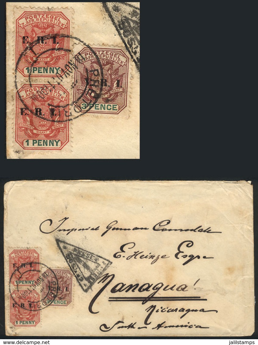 TRANSVAAL: Cover Sent From Pretoria To Managua (NICARAGUA) On 18/NO/1901 Franked With 5p., On Back Violet Transit Marks  - Transvaal (1870-1909)