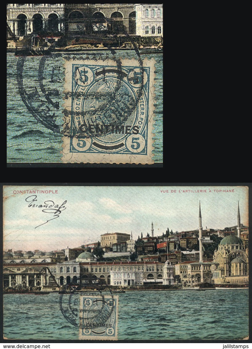 TURKEY: Crete Stamp Used In Turkey: Postcard With View Of Constantinople, Sent From CONSTANTINOPLE To Brazil On 17/AP/19 - Other & Unclassified