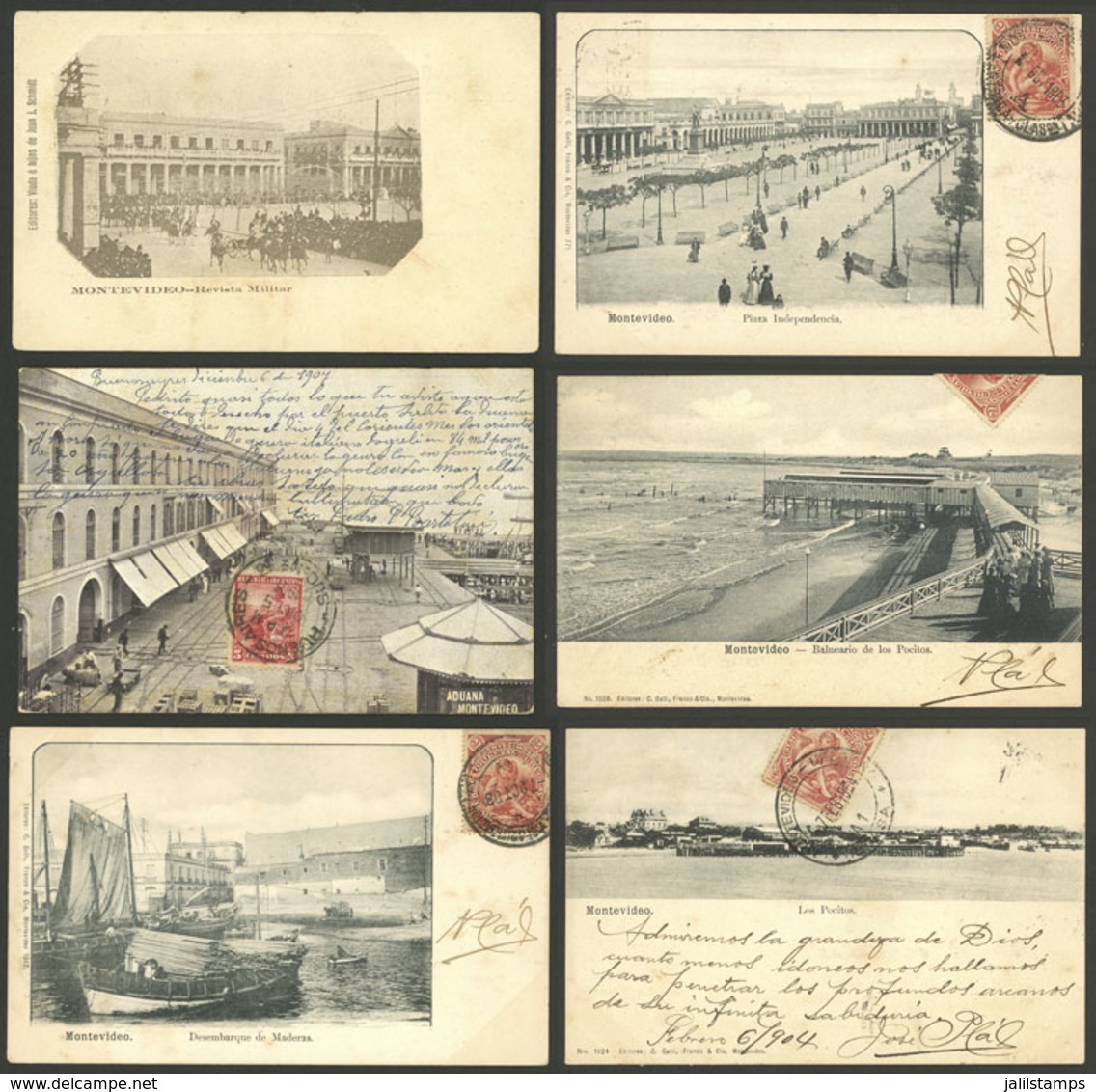 URUGUAY: MONTEVIDEO: 60 Old Postcards With Very Good Views, Varied Editors (some Very Rare), VF General Quality, Retail  - Uruguay